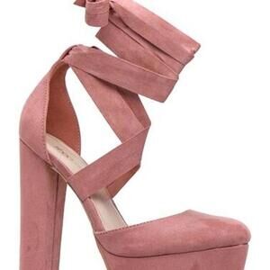 Blush Pink Faux Suede Pumps